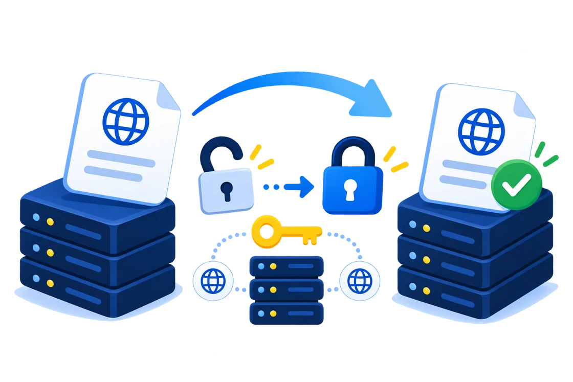Website migration planning and domain transfer workflow