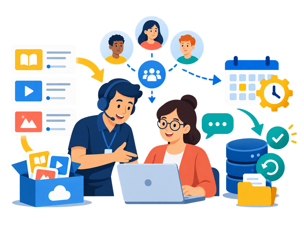 LMS hosting support for course migration, scheduled tasks and learning platform backups