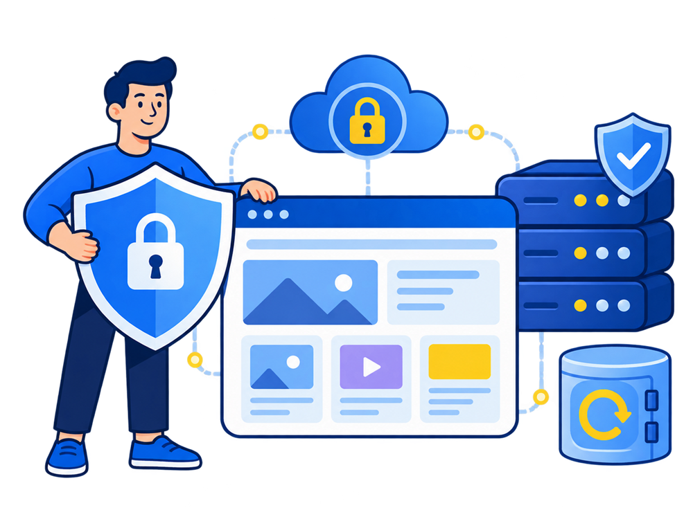WordPress hosting security with SSL, plugin updates and website backups