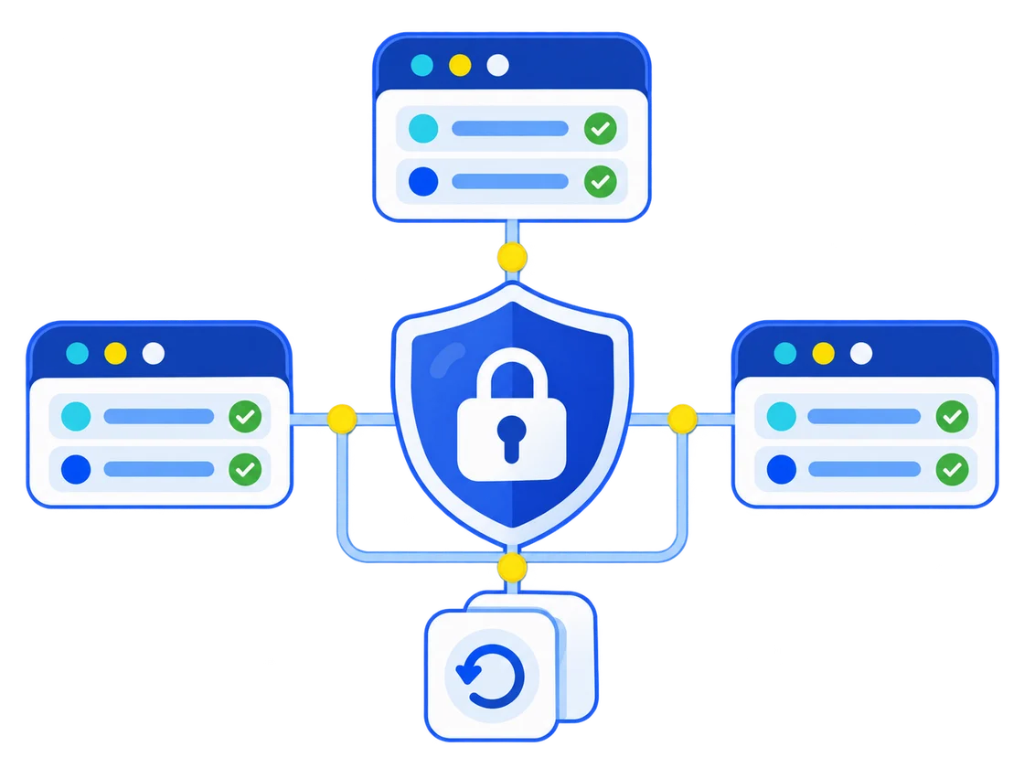 Isolated virtual private servers protected by network security and backup snapshots